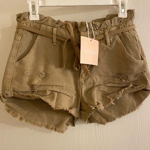 Kittenish tan shorts